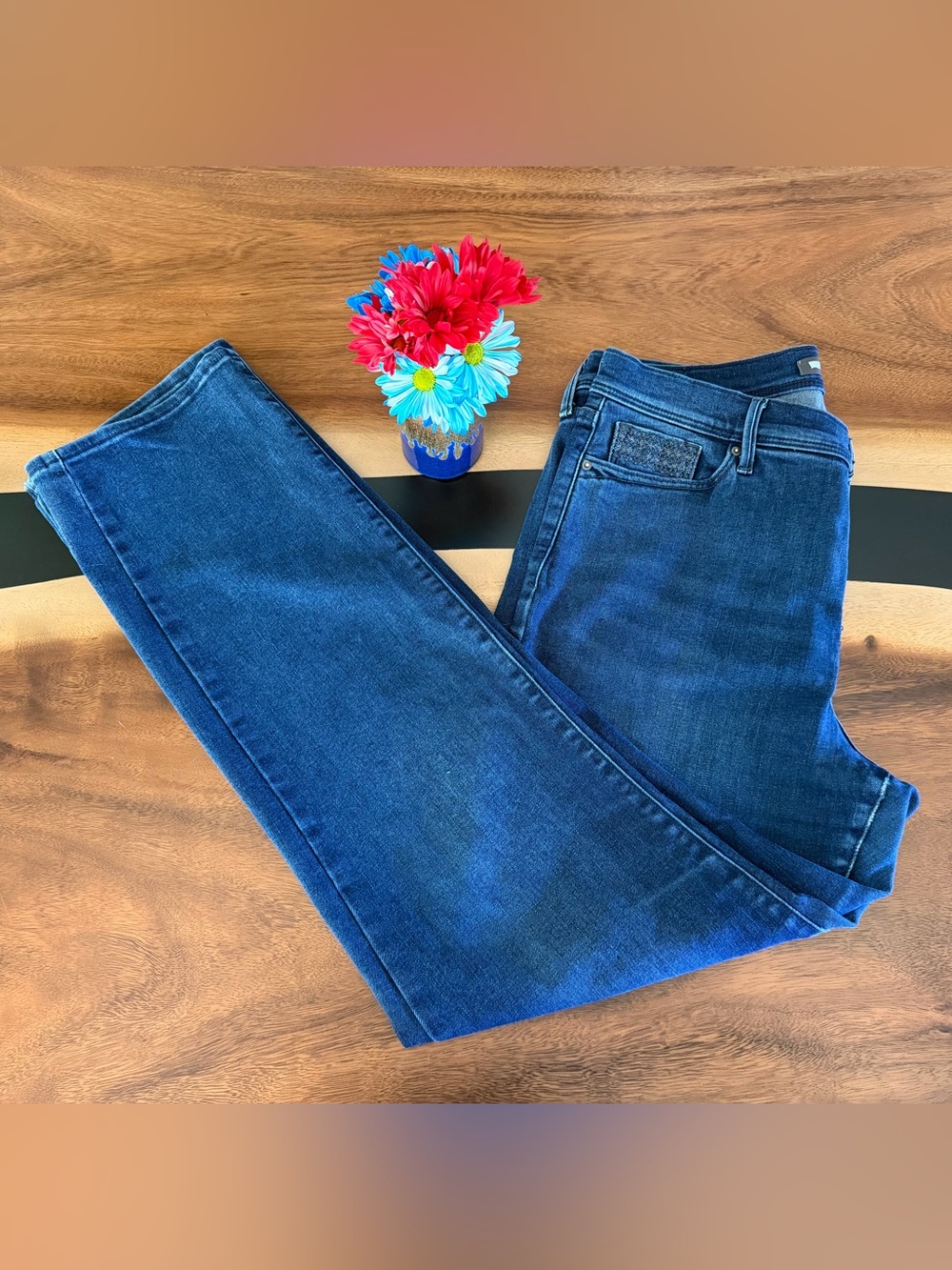 Levi's 32/32 Women's Dark Blue Perfectly Slimming 512 Straight Leg Jeans